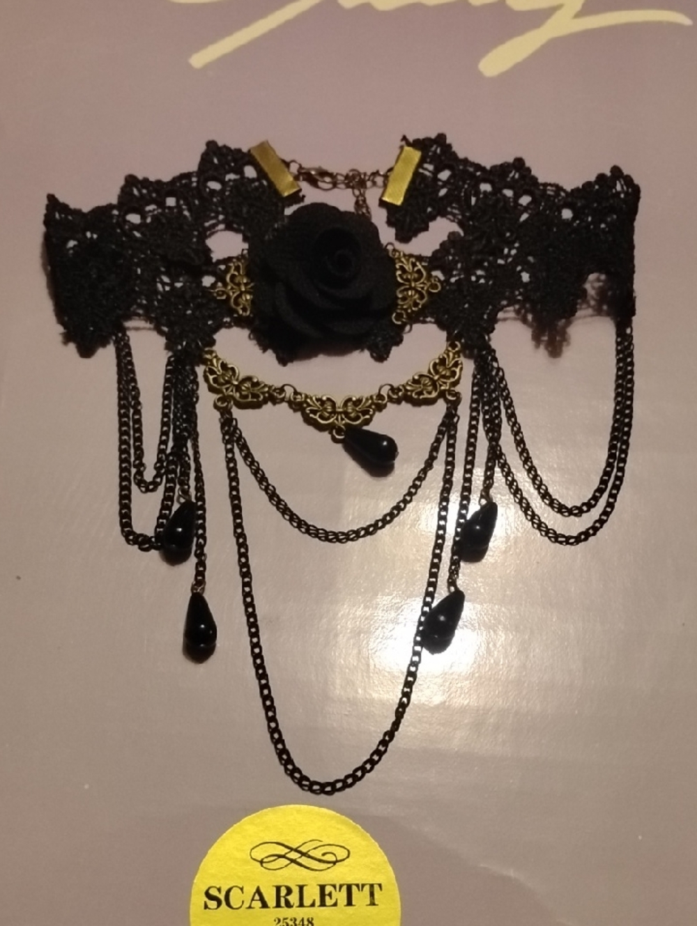 Black Rose Choker Necklace